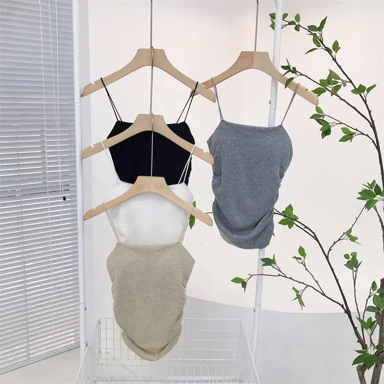 Laine douce rembourrée femme recadrée solide sans manches basique Streetwear haut Corset jeune femme vêtements — image 5