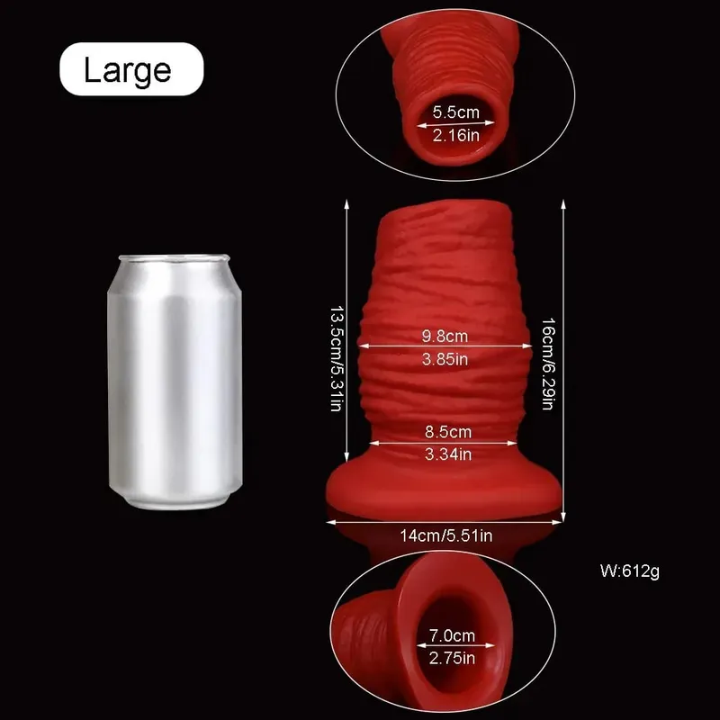 3/3.46/3.85 Inch Huge Hollow Anal Plug Liquid Silicone Soft Butt Plug Vaginal Anal Expansion Speculum Gay Fisting BDSM Sex Toys — image 8