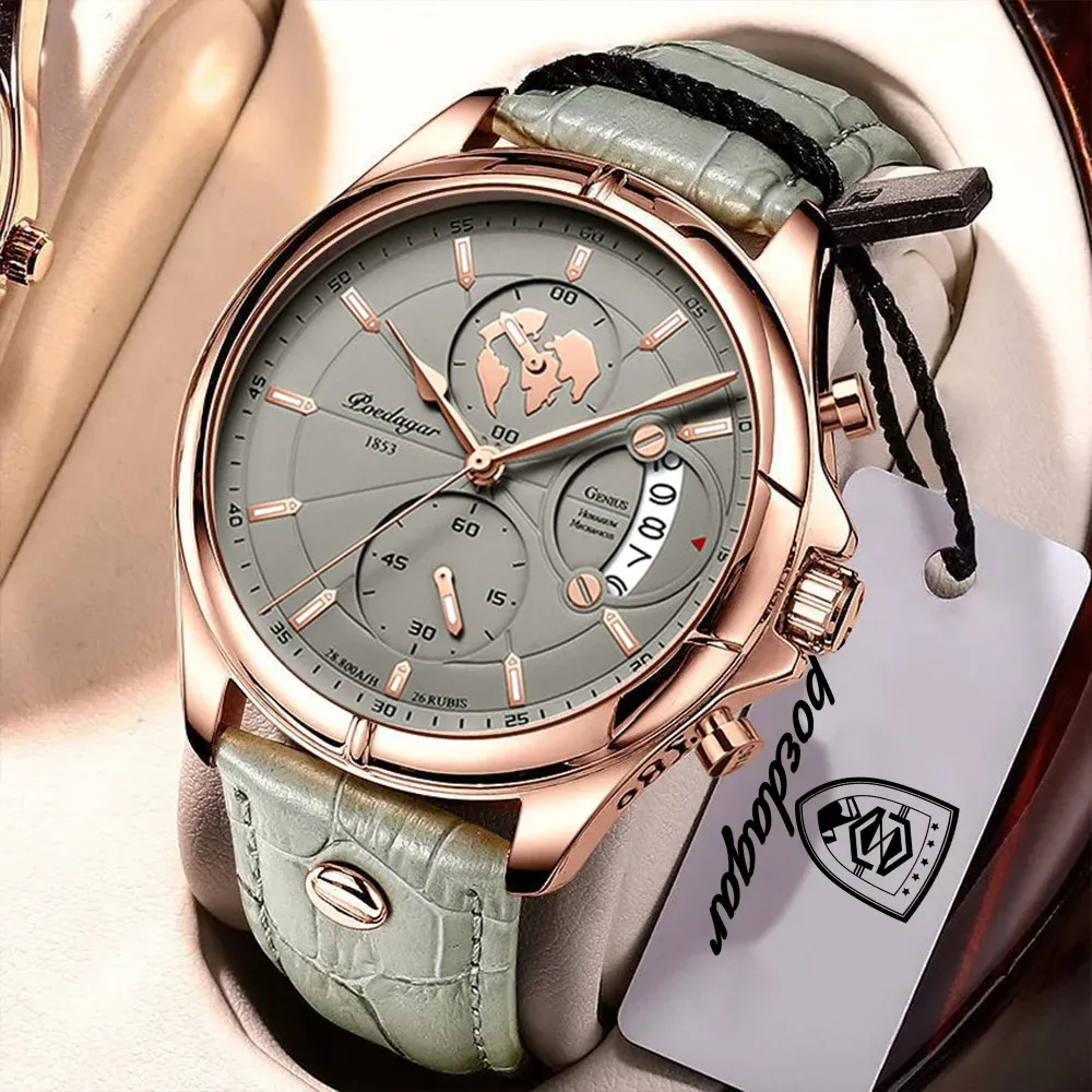 Luxury Original Man Watch Chronograph Date Waterproof Men Wristwatch Leather Quartz Business Sports Men's Watches Reloj — image 1