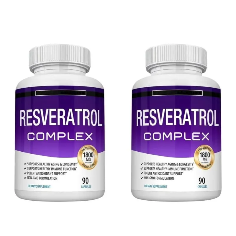 Resveratrol อาหารเสริม 1800 Mg สารต้านอนุมูลอิสระ Complex สำหรับ Healthy Aging สุขภาพสนับสนุนระบบภูมิคุ้มกันสำหรับผู้ชายผู้หญิง 90 แคปซูล — image 9