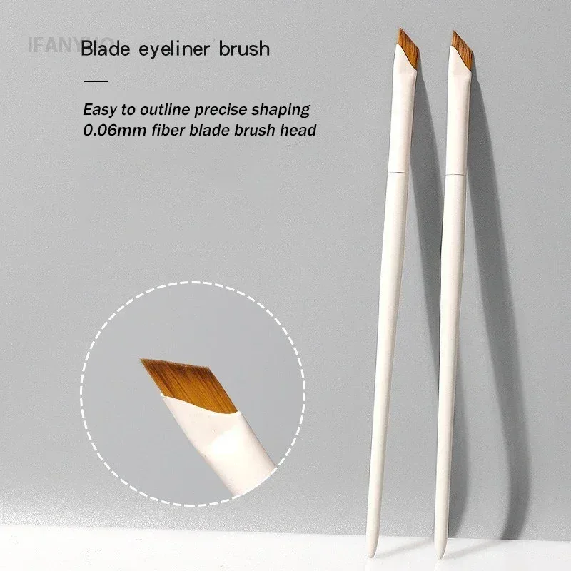 1/10PCSใบมีดอายไลเนอร์แปรงแปรงแบบพกพาแบนUltra Thin Fine Eye Liner Brow Contourสีขาวแปรงแต่งหน้าเครื่องมือแต่งหน้า — image 2