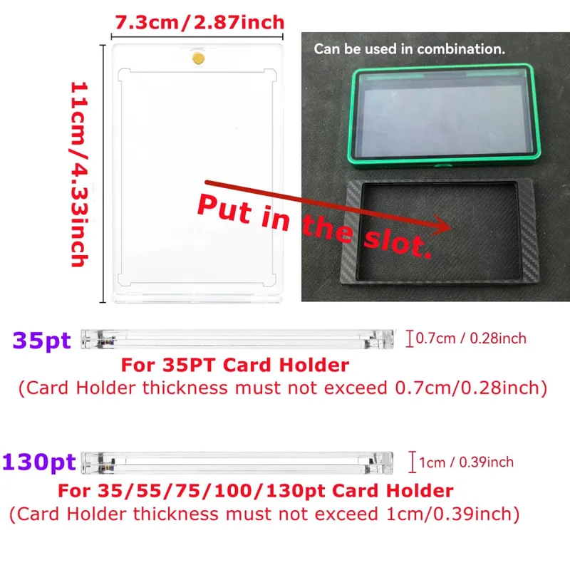 2 w 1 osłona ochronna gablota aluminiowa osłona zderzaka do PSA CGC Graded sportowa karta handlowa płyta magnetyczny uchwyt na karty — image 2