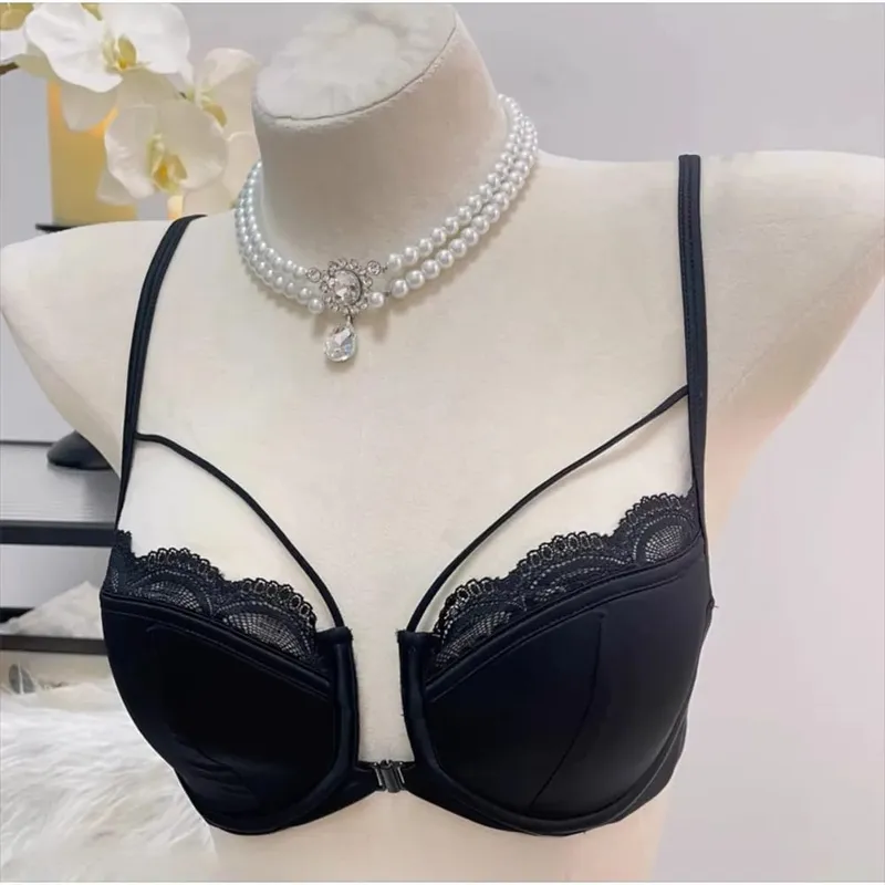 Μπροστινό Κλείσιμο Ομαλό σουτιέν Half Cup Pushup Minimizer Μαλακό σύρμα Πλαϊνή υποστήριξη Αναπνεύσιμο Καλοκαιρινό Γαλλικά Εσώρουχα Бюстгальтер Женский — image 2