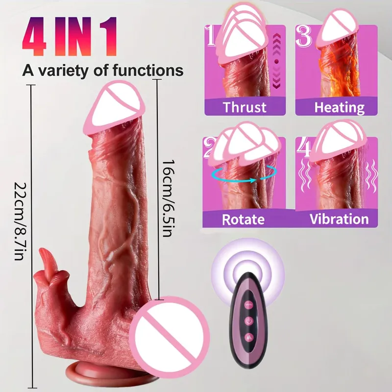Realistico Dildo Vibratore Spinta Pene Lingua Leccare Clitoride Doppia Penetrazione Macchina Del Sesso Anale Orgasmo Rapido Per Le Donne Giocattolo Del Sesso — image 9