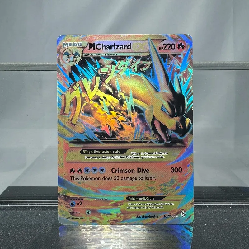 Charizard PTCG Single Collection Card 1. vydání 1996 Vmax Ex Rare Rainbow Card PKM Proxy karty Hračky Dárky — image 11