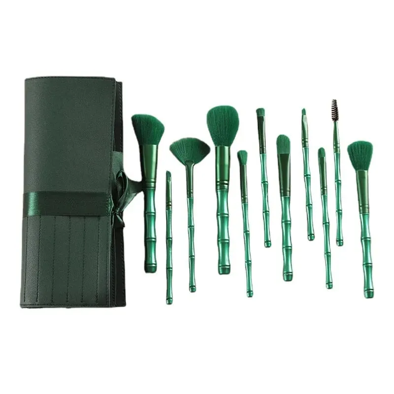 11-teiliges Bambus-Make-up-Pinsel-Set, weiches, dichtes Haar, multifunktionales Pinsel-Set, Foundation, Gesichtspuder, Lidschatten, Rouge — image 4