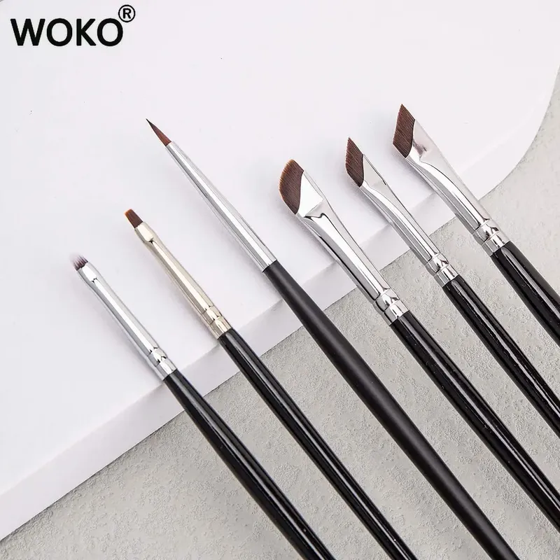 5/6PCS Dünne Gel Eyeliner Make-Up Pinsel Eyeliner Pinsel Sets Flache Top Eyeliner Concealer Pinsel Eye Liner Detaillierte make-up-Tool — image 2