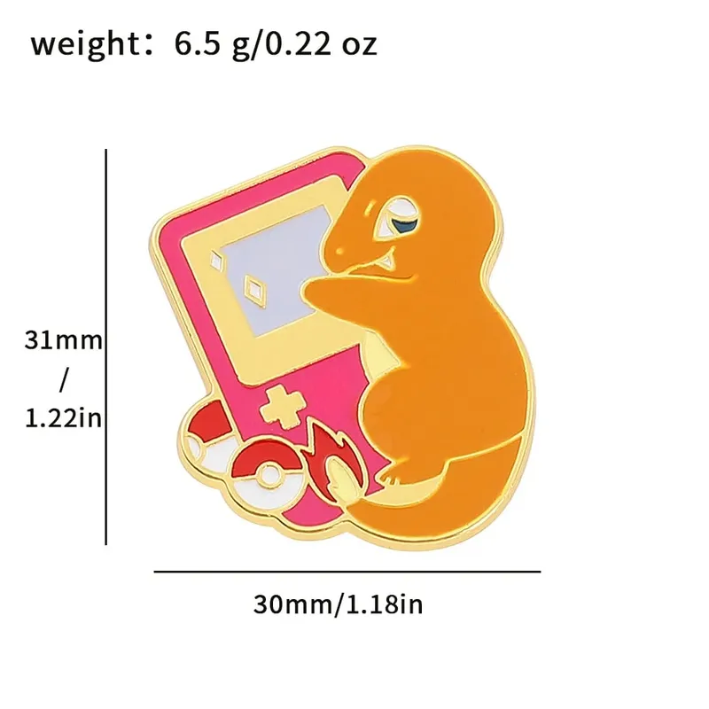 Cute Pikachu Brooch Anime Figures Gengar Psyduck Squirtle Togepi Bulbasaur Enamel Lapel Pin Badges on Backpack — image 13