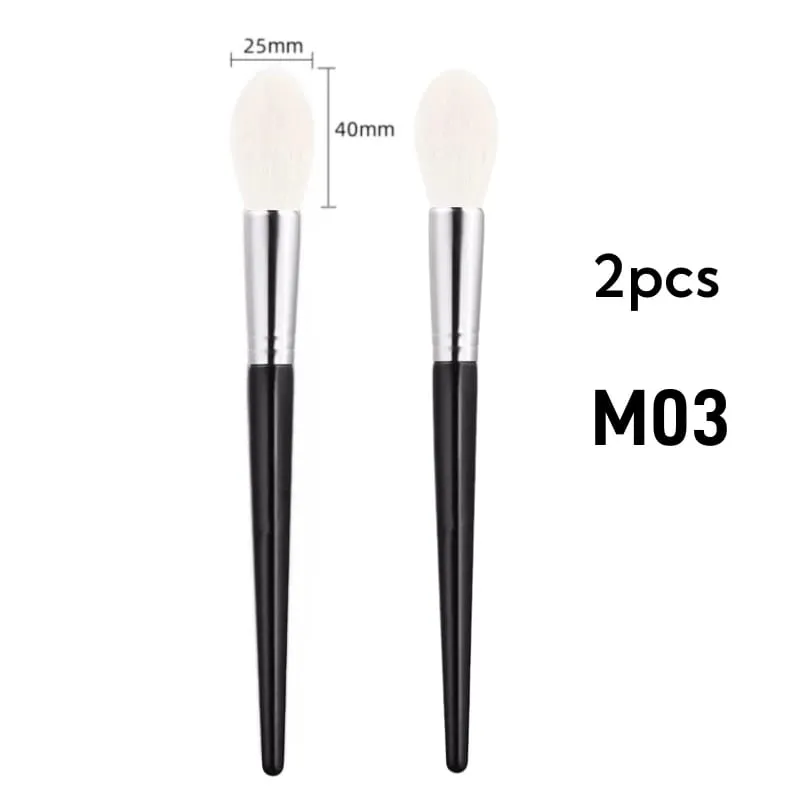Brocha resaltadora para maquillaje, pelo de cabra Natural, colorete, brochas de maquillaje, herramientas de belleza — image 9