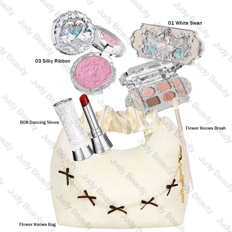 Make-up Flower Knows Set Shell Pearl Series Šestibarevná paleta očních stínů Embosovaná Blusher Shine Lipstick Kit with Bag All In — image 13