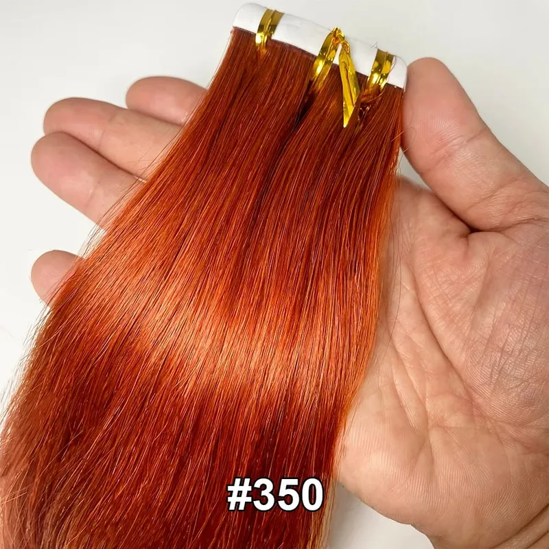 Nastro adesivo all'ingrosso europeo a doppio disegno nelle estensioni Nastro Remy allineato con cuticole invisibili nelle estensioni dei capelli 100% capelli umani — image 21