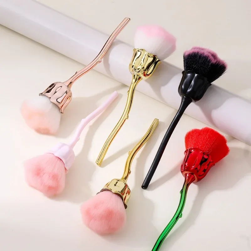 Rose Blomst Form Makeup Børste Rund Makeup Løse Pulver Børster Manicure Neglepolering Støvfjernelse Børste Skønhed Make Up Værktøj — image 2