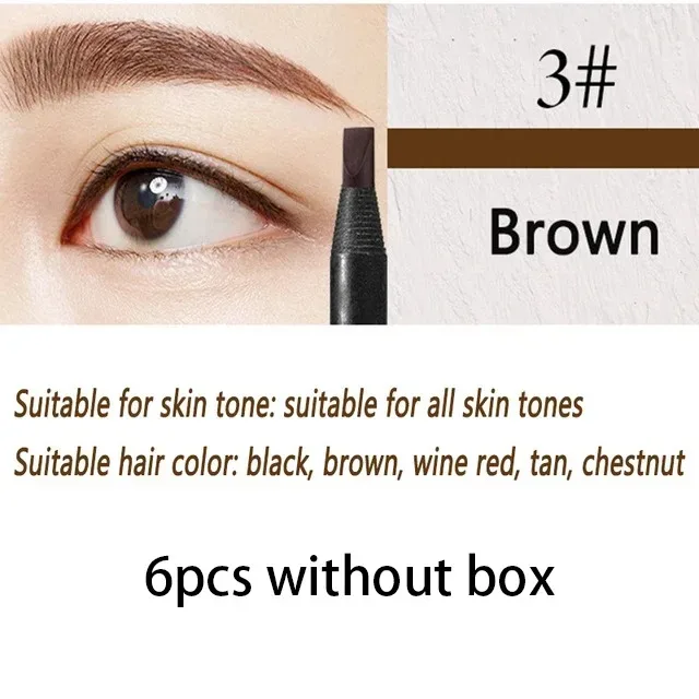6/12PCS ดินสอเขียนคิ้ว Hard Core ขายส่งแต่งหน้าดึงสาย Haozhuang ยี่ห้อถาวร Peel off สีขาวสีดำกันน้ำธรรมชาติ — image 9