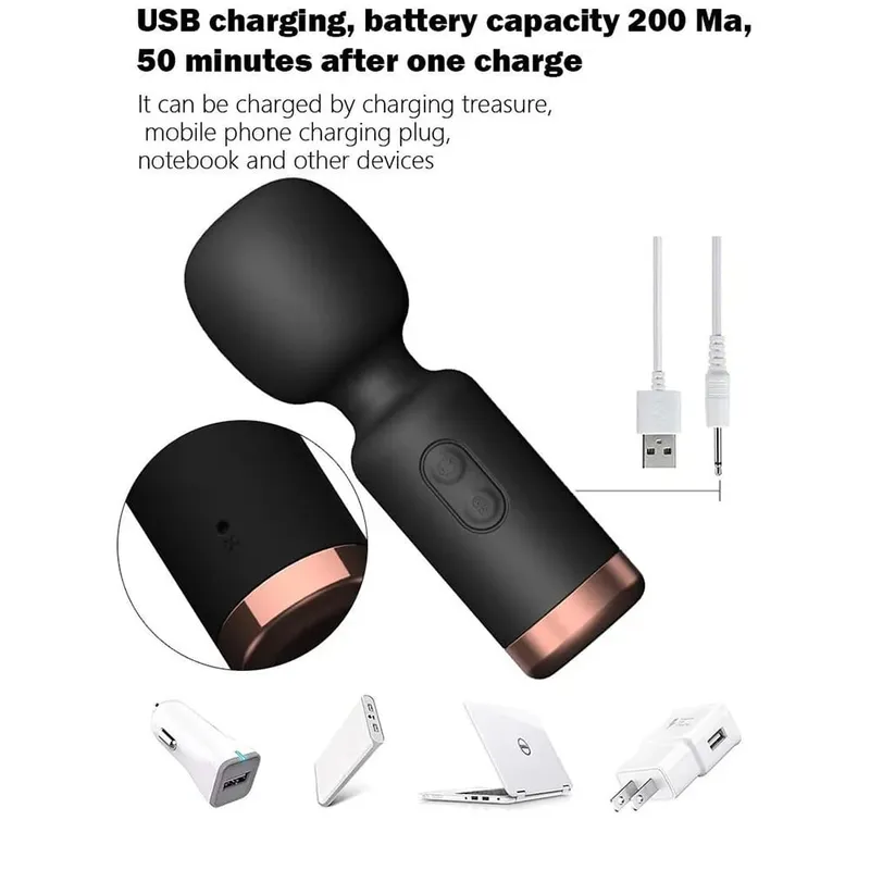Mini klitorisální stimulátor AV vibrační hůlka s 10 vibračními režimy Přenosná vibrační masážní přístroj na bradavky bodu G pro dospělé — image 5