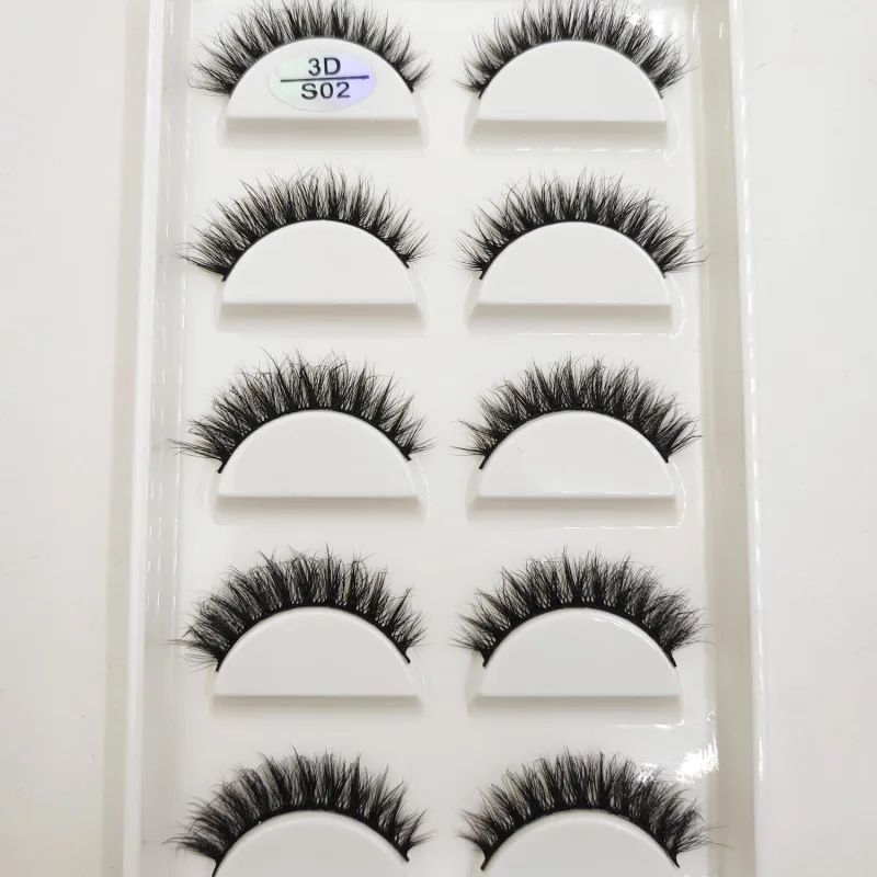 Přírodní 3D norkové umělé řasy Měkké jemné nadýchané oči umělé řasy make-up řas krása kočka Cilios 5 párů 15 stylů — image 13