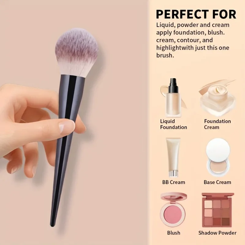 Pinceaux de maquillage professionnels, avec grands poils en Nylon souple et pointes elliptiques/Contour, compatibles avec fond de teint, Blush Po, 2 pièces — image 5