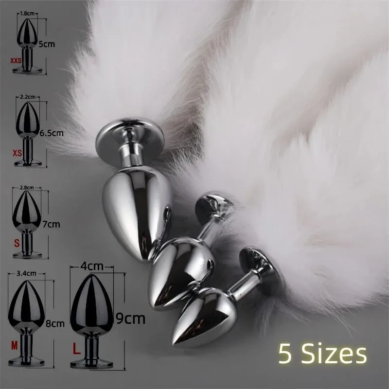 5 Sizes Metal Butt Plug Fetish Fox Tail Intimate Toys Bdsm Anal Extender Dilator Sex Shop Products Erotic Games Goods For Adults — image 1