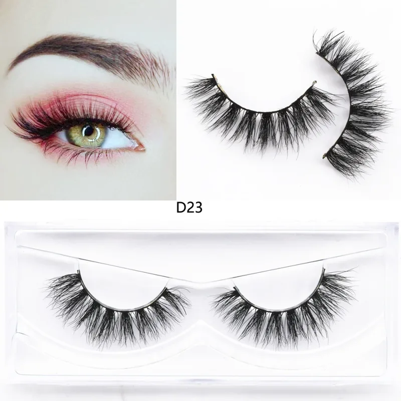 D20 réel vison cils Extension de cils naturel long ailé Volume cils à la main vison faux cils maquillage cils — image 12