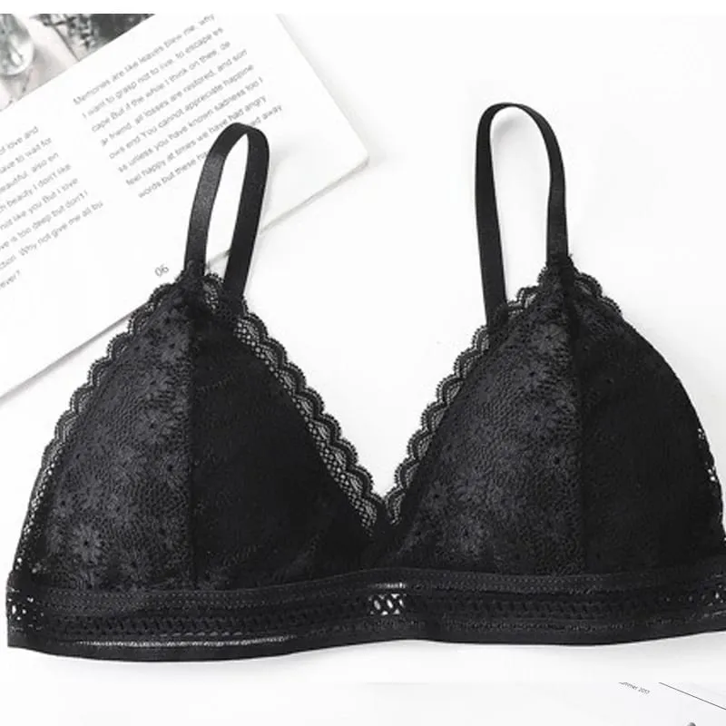 Set reggiseno da donna con retro in pizzo senza bordi in acciaio Coppa triangolare francese Confortevole copertura del torace Biancheria intima estensibile per la pelle — image 17