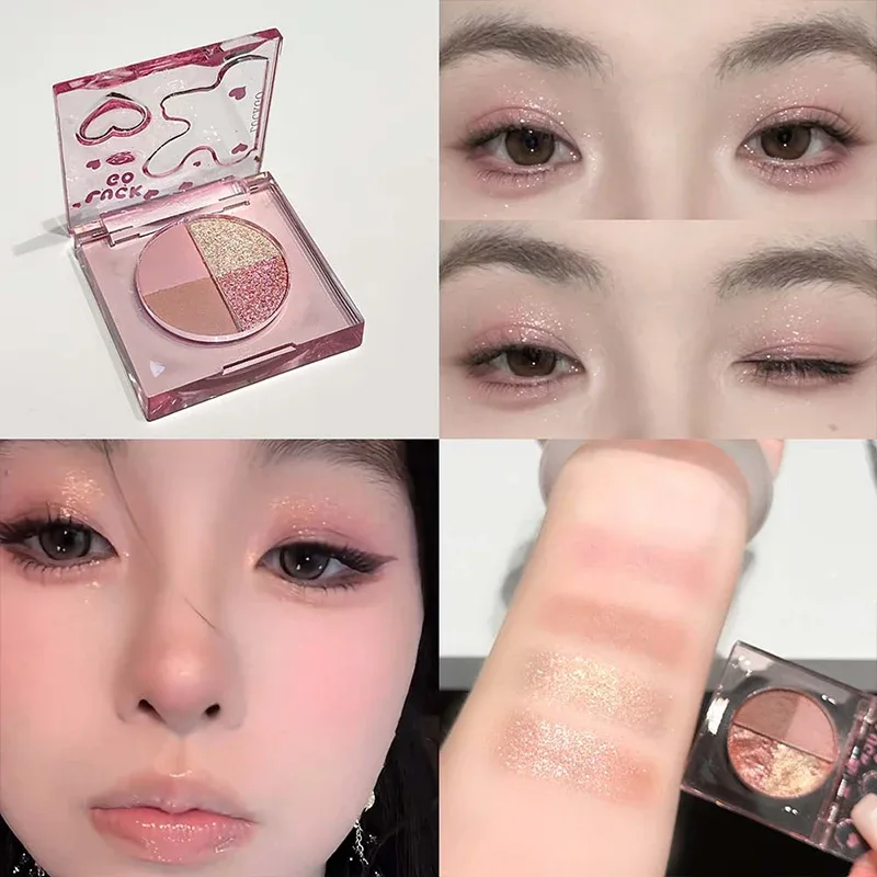 Mini 4 สีอายแชโดว์ Palette Natural Brightening Matte & Shimmer โกหก Silkworm Eye Shadow Lavender เครื่องสำอางแต่งหน้าเกาหลี — image 10