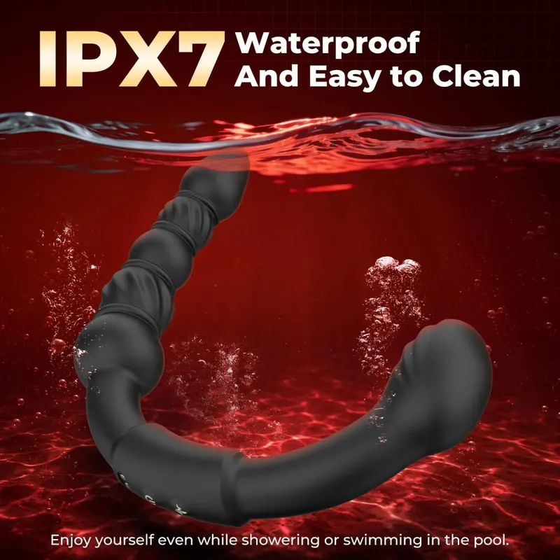 Dual-Ended Vibrating Prostate Massager โค้ง Anal Dildo Butt Plug Vibrator หมุน Anal ลูกปัดของเล่นสำหรับผู้ใหญ่สำหรับผู้ใหญ่ — image 5