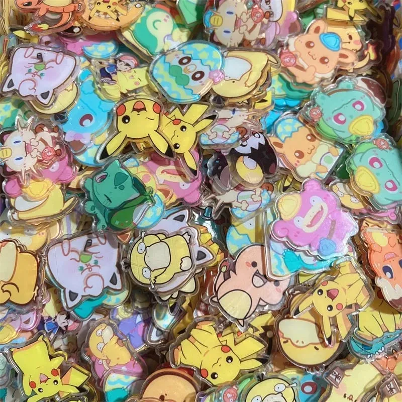 Pokemon acrilico fai da te patch ciondolo Kawaii taglio a forma speciale cartone animato anime stampa fronte-retro portachiavi materiale forcina — image 11