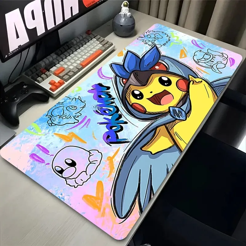 Muismat Groot spel Rubberen bureaumat Computertoetsenbord Pad P-Pokemon Pikachu PC Gaming Accessoires Tapijt Kawaii muismat — image 2