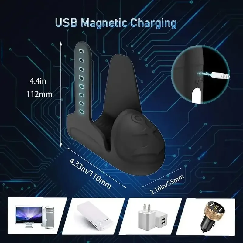 Tazza di masturbazione maschile 10 frequenze di vibrazione allenatore del glande esercizio del pene ritardatore stimolatore del glande anello del rubinetto prodotti per adulti maschili — image 6