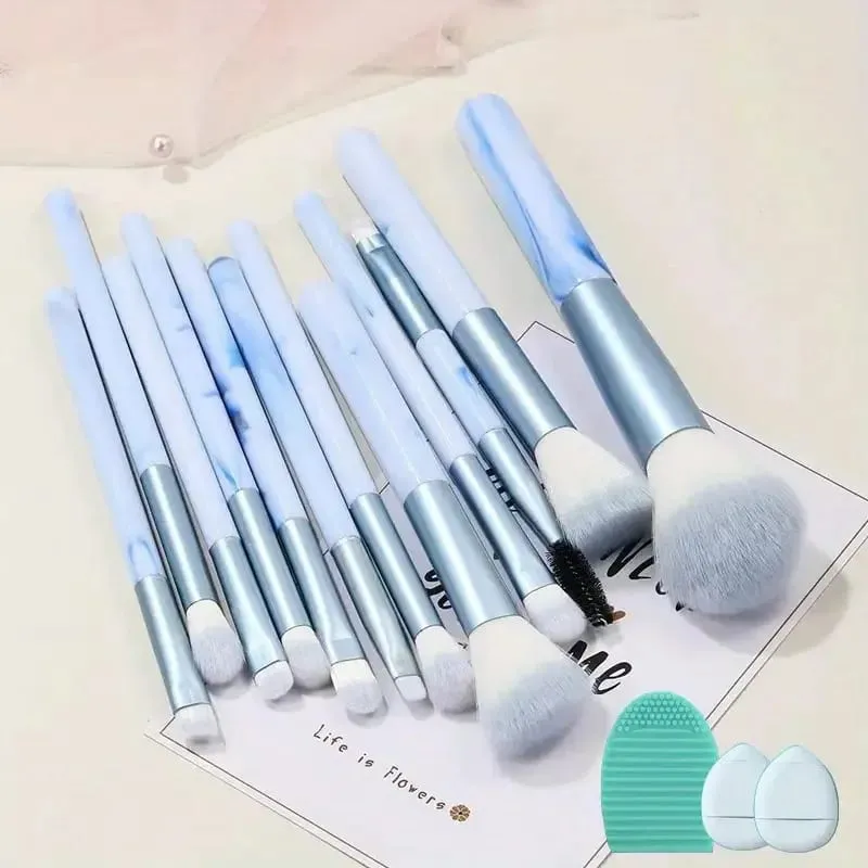 12PCS Set Berus Mekap Bedak Penyapu Bedak Penyapu Bedak Mata Pembayang Mata Kabuki Blending Kosmetik Alat Solek Wanita Gebu Lembut — image 8