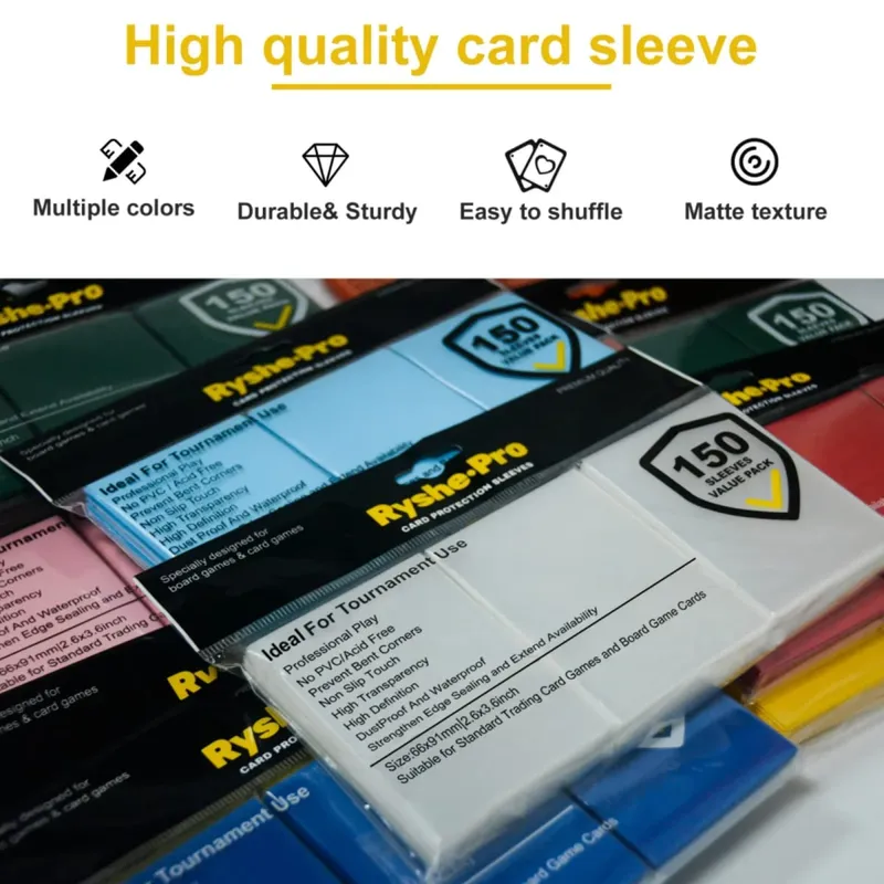 150 PCS พรีเมี่ยมการ์ด 2.6 "x 3.6" ใช้งานร่วมกับขนาดมาตรฐานการ์ดสำหรับ MTG Pokemon TCG การ์ดเบสบอลการ์ดกีฬา — image 2