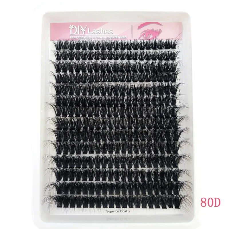 14 Reihen Fluffy Lash Bundle Thick Curl Lash Bundle Extended 80D-100D Cat Eye Lash Extension Wimpern — image 2