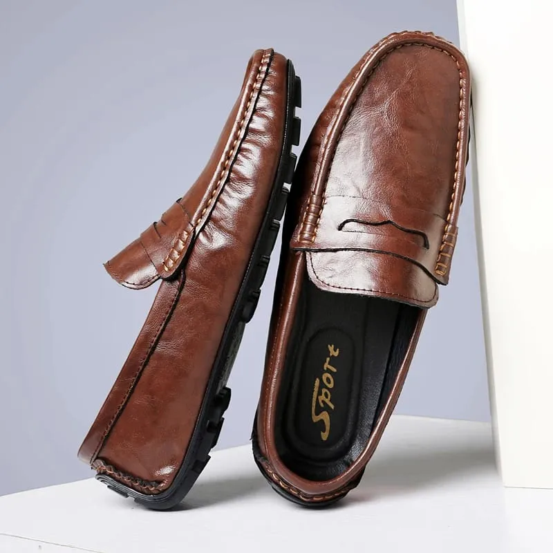 New Classic Casual Leather Men Shoes High Quality Summer Soft Bottom Loafers Outdoor Slip on Driving Shoes Flat Designer Shoes — image 10