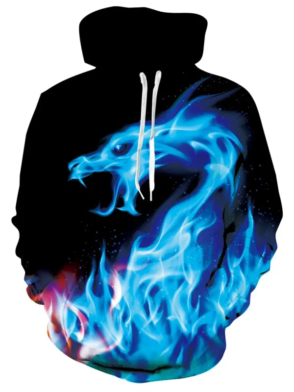 Męskie bluzy z kapturem zwierzęcy nadruk kota 3D wzór z kapturem jesienna bluza z kapturem z kieszenią bluza z kapturem Streetwear luźna wygodna — image 9