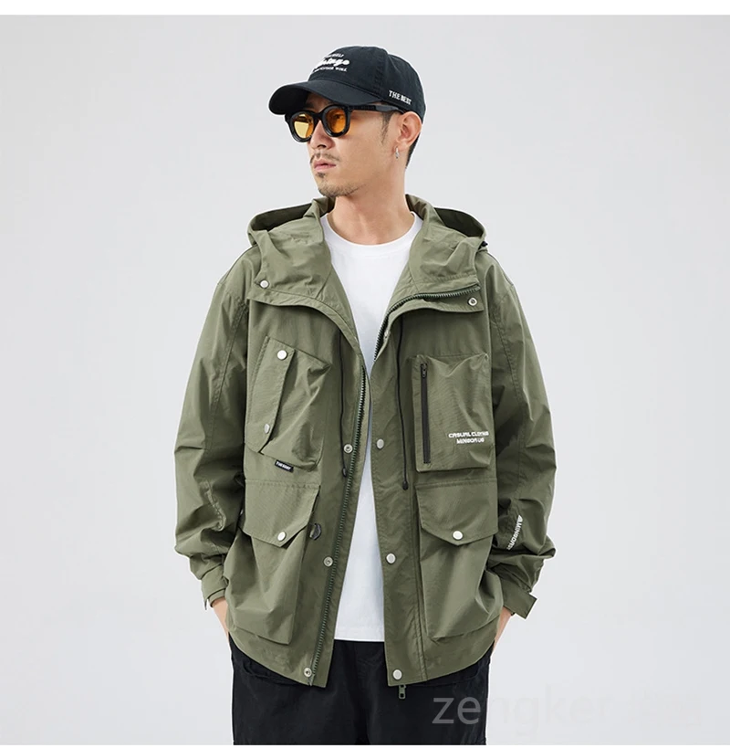 Spring Autumn Large size jacket black Coat Men's Plus size Windproof Man Windbreaker Pocket Jacket 170kg 12xl 11XL — image 4