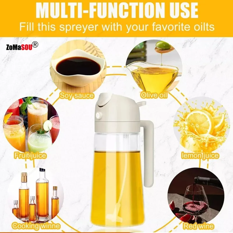 1–4 Stück 2-in-1-Sprayer, Ausgießer, Öl, leere Flasche, Kunststoff, Ölbehälter, Spender, Verdampfer, Küche, Grill, Camping, Kochutensilien — image 4