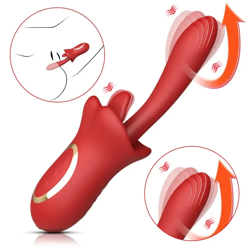 Penggetar Tujahan 10 Kelajuan untuk Wanita 3 Mod Jilat Lidah G Spot Clitoris Massager 100% Kalis Air Mainan Seks Dewasa — image 2