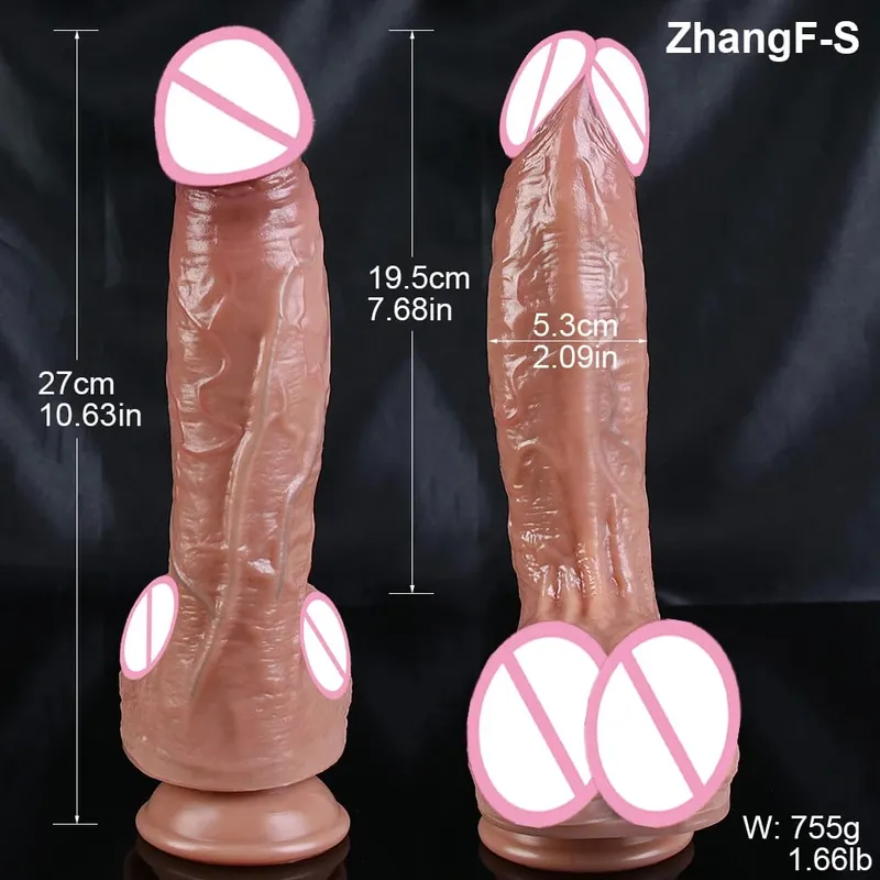 S/M/L Skin Feel Realistic Dildo Huge Soft Penis Double Silicone Adults Sex Toys With Suction Cup Anal Dick for Women Masturbator — image 8