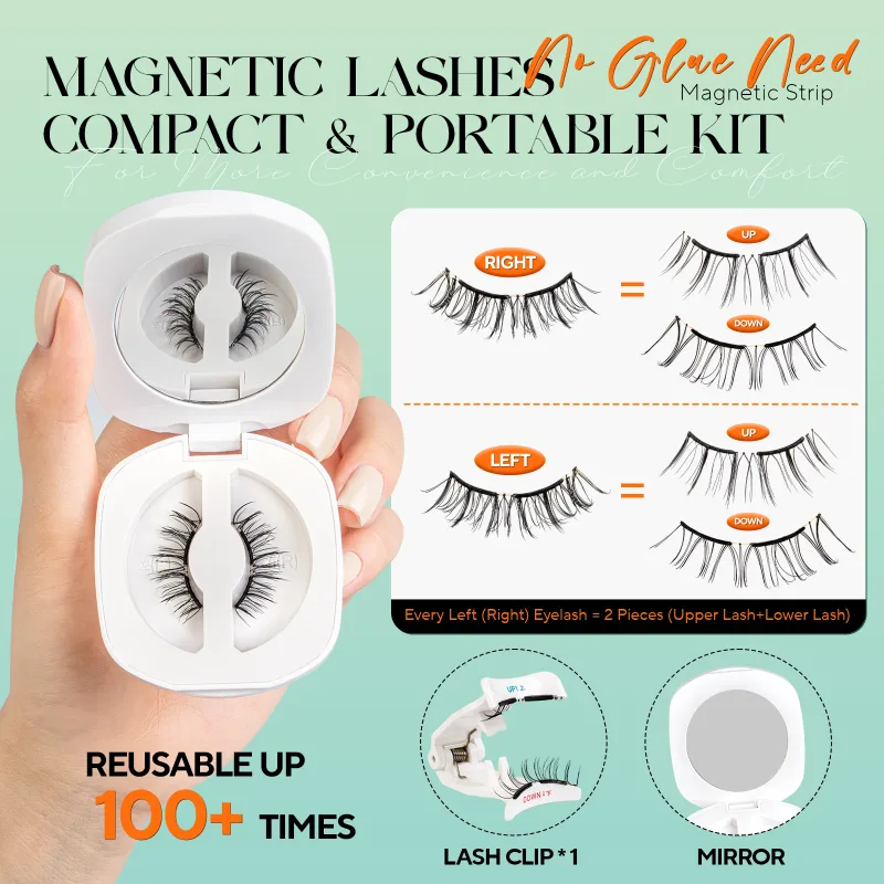 Soft Magnetic Eyelashes No Glue Needed Reusable Natural Look 3D Lashes Easy Apply Soft Magnetic Lashes Kit for Eye Makeup — image 5