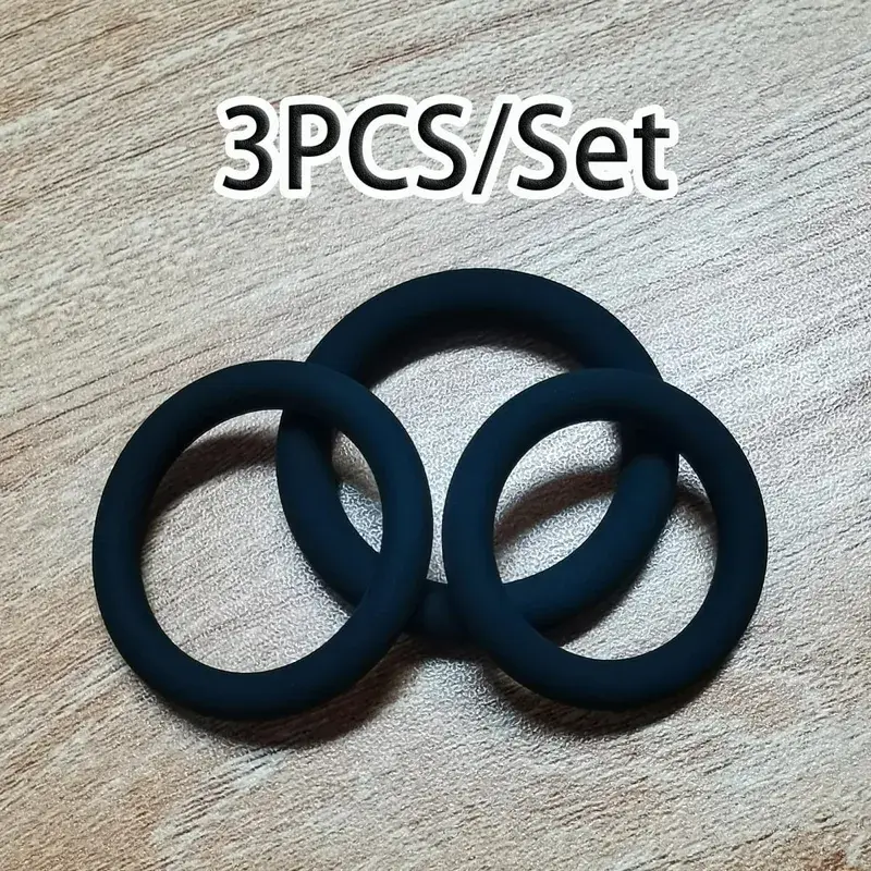 Cincin Zakar 3PCS Flash Dalam Kunci Malam Silikon Tahan Lama Cincin Zakar Mainan Seks untuk Lelaki Kelewatan Ejakulasi Skrotum Cincin Kunci — image 9