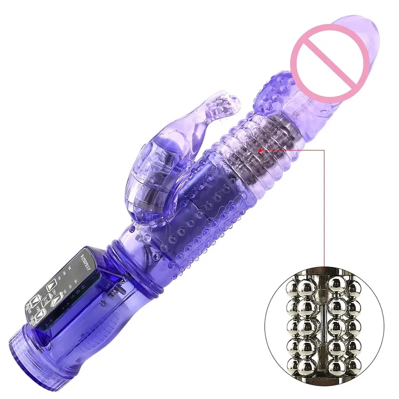 Dildo Rabbit Vibrator Masturbator G Spot 12 ความเร็วการสั่นสะเทือนมอเตอร์คู่นวด Clitoris หมุน Stimulator ของเล่นเพศหญิง — image 1
