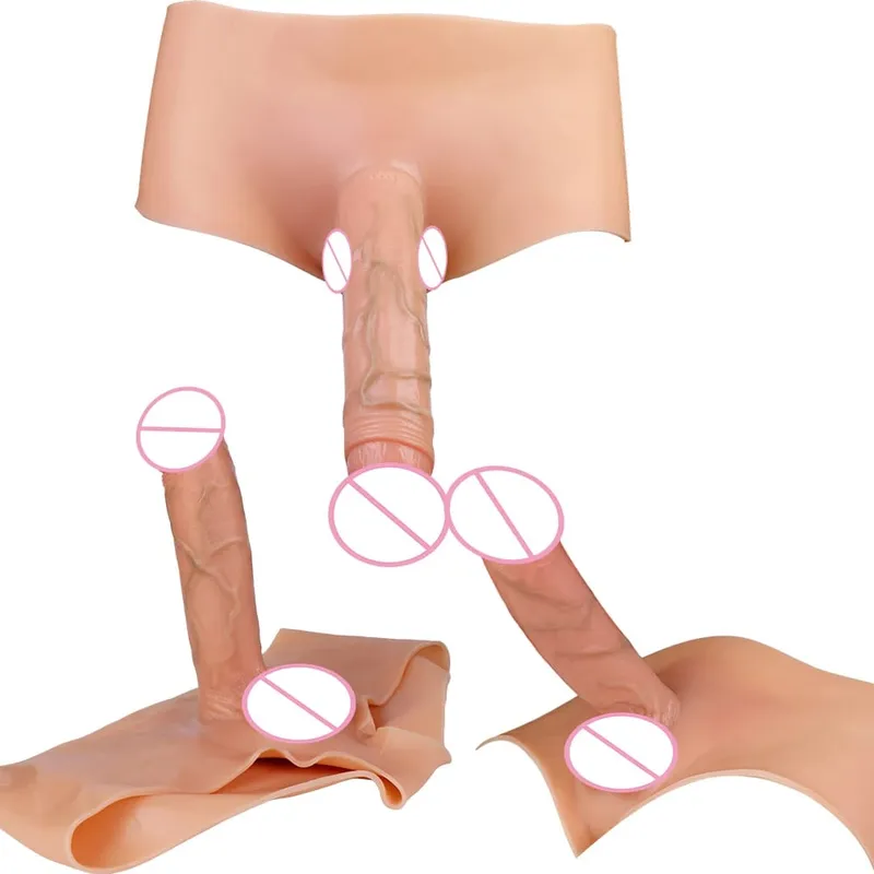 Strapon silikon seluar dildo seperti hidup boleh pakai pepejal zakar besar mainan seks untuk wanita seks pasangan lesbian — image 1