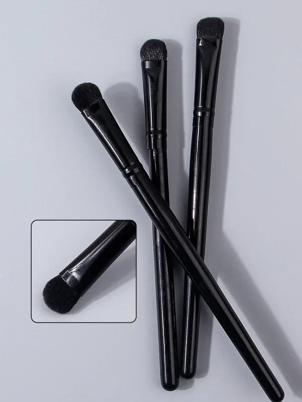 Ensemble de 3 pinceaux professionnels pour les yeux, mélange et emballage doux, pinceaux pour ombre à paupières, Kit de maquillage quotidien respectueux de la peau pour débutants — image 3