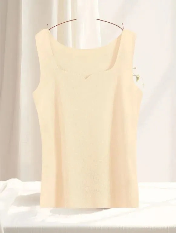 1pcs Women Thermal Tops Girls Traceless Solid Color Vest Base Layer Warm Tank Top Autumn Winter Female Sexy Slim Camisole