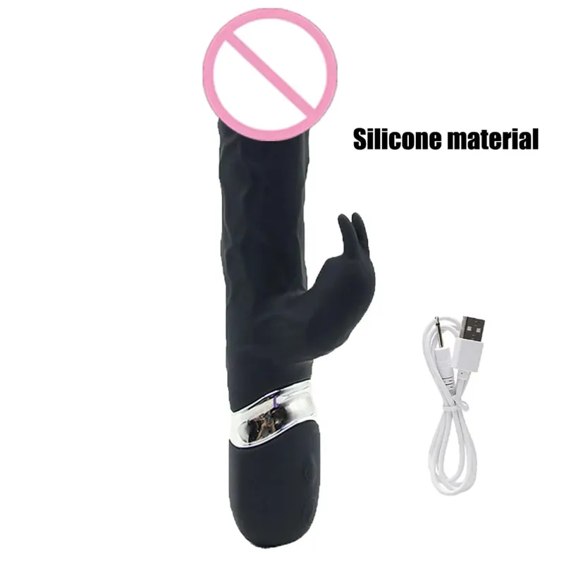 Silikon-Kaninchenvibrator, 3-in-1-G-Punkt-Klitoris-Analperlen-Stimulator, 10 Modi, stoßendes, vibrierendes Sexspielzeug für Frauen — image 14