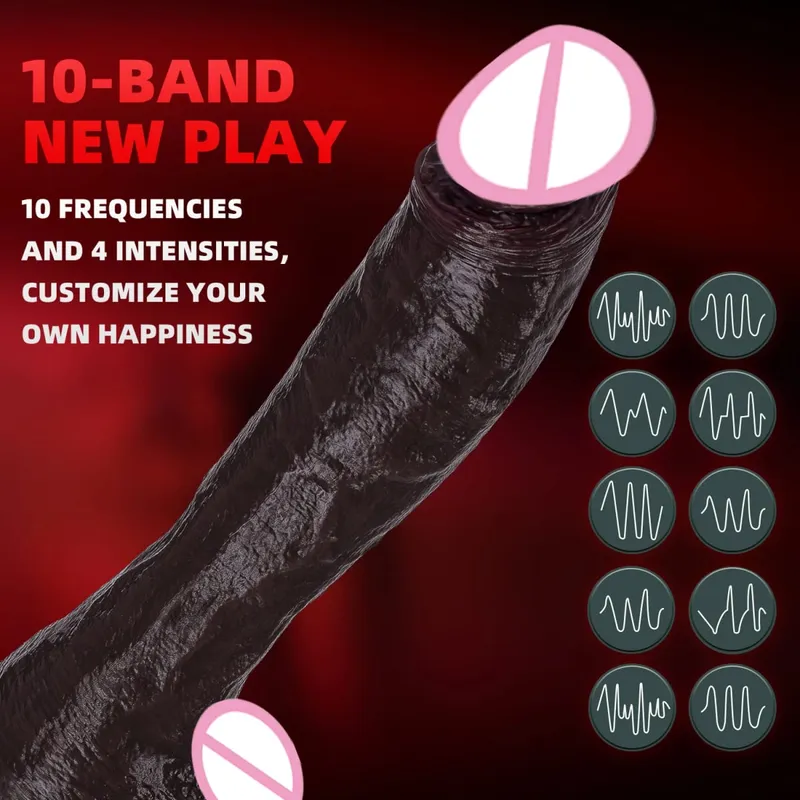 Realistic Black Dildo Vibrator Ασύρματο τηλεσκοπικό περιστρεφόμενο πέος Τηλεσκοπικό δονούμενο Dildos Dick Παιχνίδια σεξ για γυναίκες — image 4