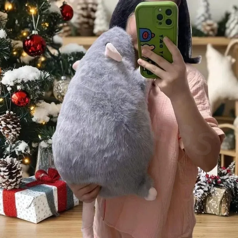 Gambar Hewan Besar Lembut Simulasi Lucu Tikus Besar Mainan Mewah Bantal Hadiah Ulang Tahun 1 Buah 35/50/90Cm Kartun Bunga Cabang Tikus — image 4