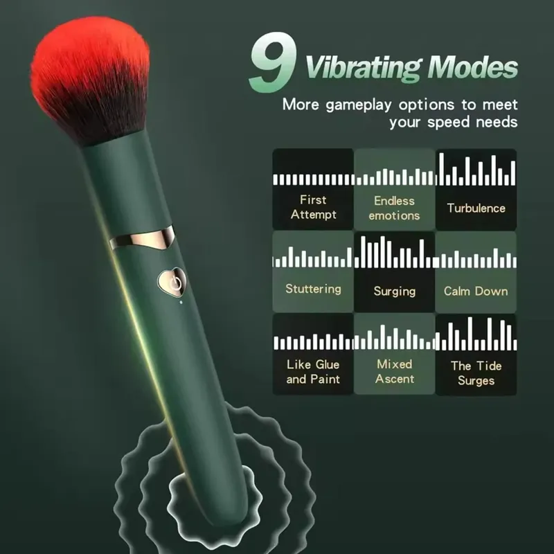 แปรงแต่งหน้า G Spot Vibrator สำหรับผู้หญิงที่มีประสิทธิภาพ Clitoris หัวนมกระตุ้นช่องคลอดนวด Dildo Masturbator เพศของเล่นคู่ — image 3