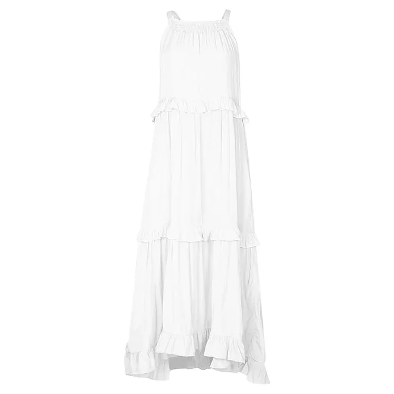 ผู้หญิงสบายๆ Ruffles ชุดยาวฤดูร้อน Elegant Sundress Elegant Harajuku Maxi ชุด Beach Party ชุดราตรี Vestido — image 12