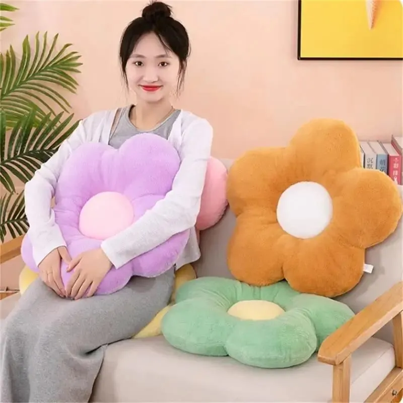 ปฏิบัติ 35 ซม. Kawaii ดอกไม้ที่มีสีสันหมอน Plush Cushion Soft Sunflower Plant Mat ตุ๊กตาโซฟาเตียง Sleeping Back Decor ของขวัญ — image 5
