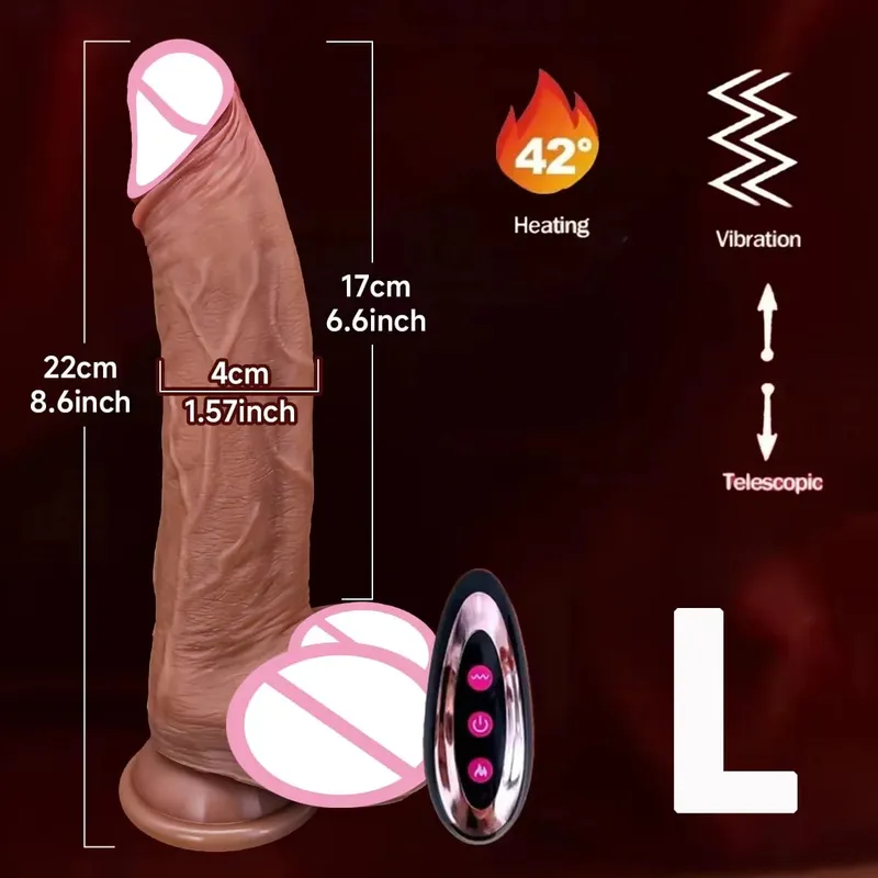 Pênis de pele realista empurrando vibrador remoto realista pênis com ventosa borracha artificial galo brinquedo sexual para mulher